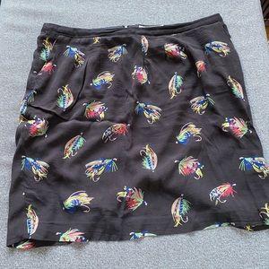 Boden pencil skirt, brown with fun pattern, size 14